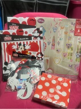 Disney Mickey Mouse Red and White Polka Dot Party Decor Kit